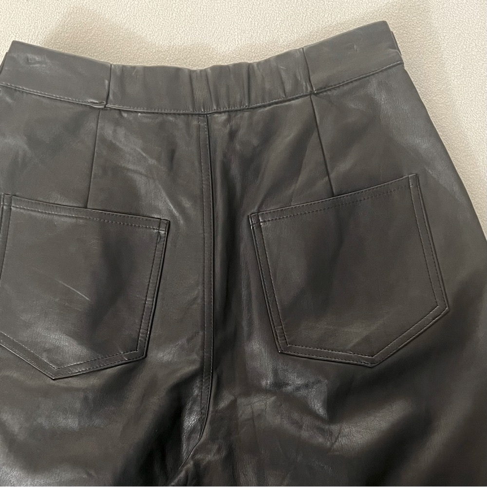 ZARA Oversized Faux Leather Baggy Pants Size 4 - Picture 4 of 7